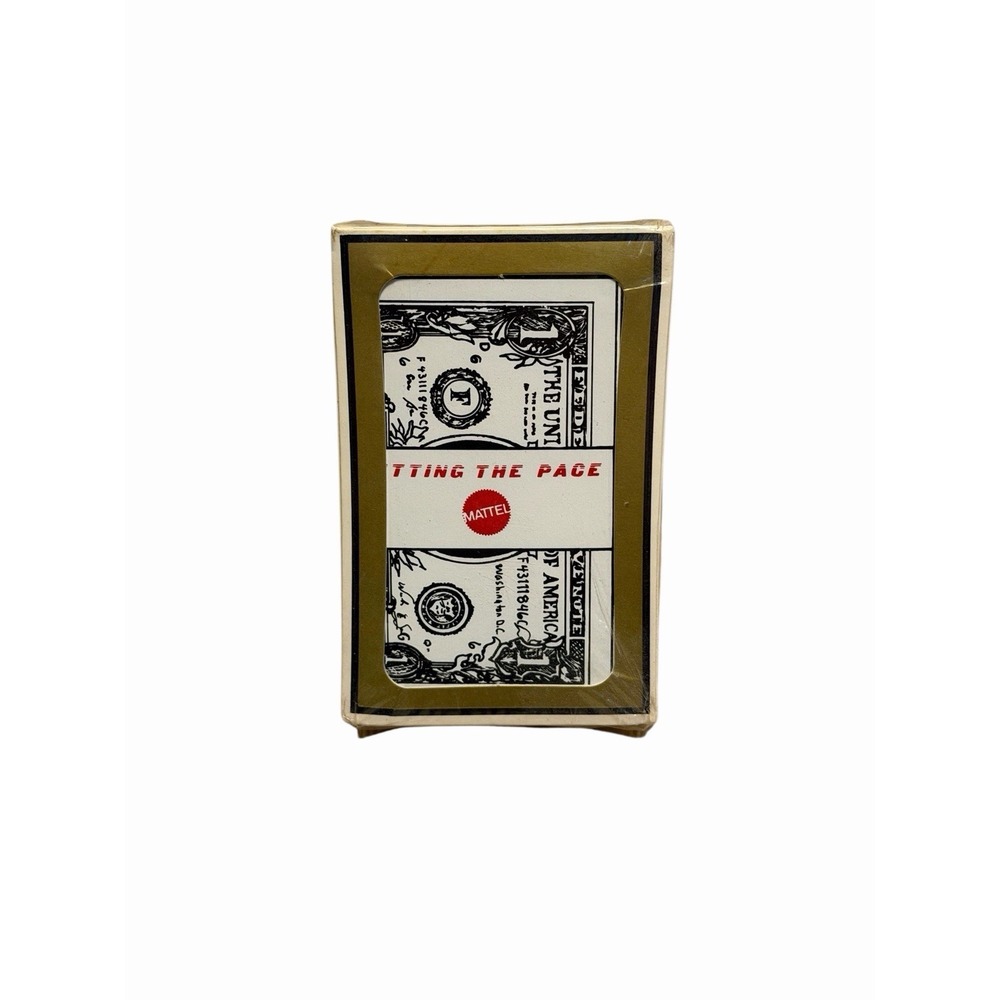 Mattel Gemaco Bridge Playing Cards Dollar Bill Design Vintage Set New Sealed